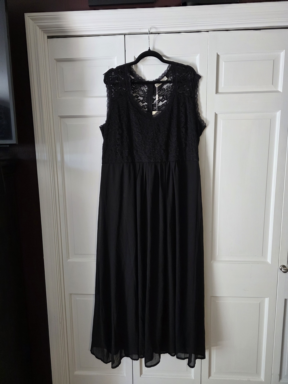 Nemidor Black Lace Chiffon Maxi Dress Plus Size 5X NWT Formal Evening